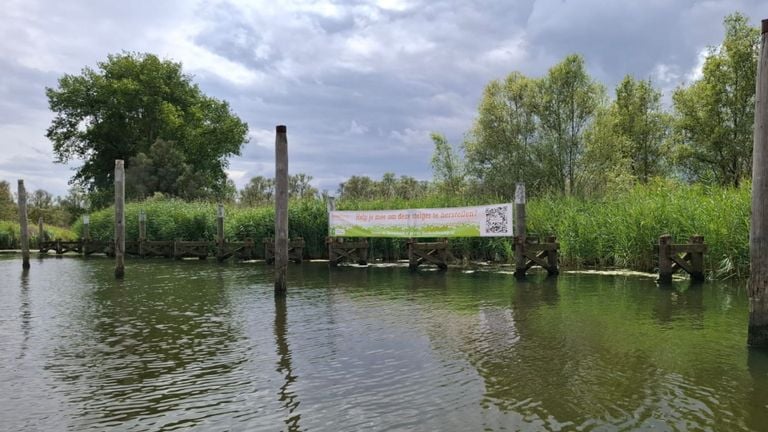 The jetty at the Benedenste Jannezand in the Biesbosch needs to be replaced (photo: Biesbosch Vaantje Foundation)