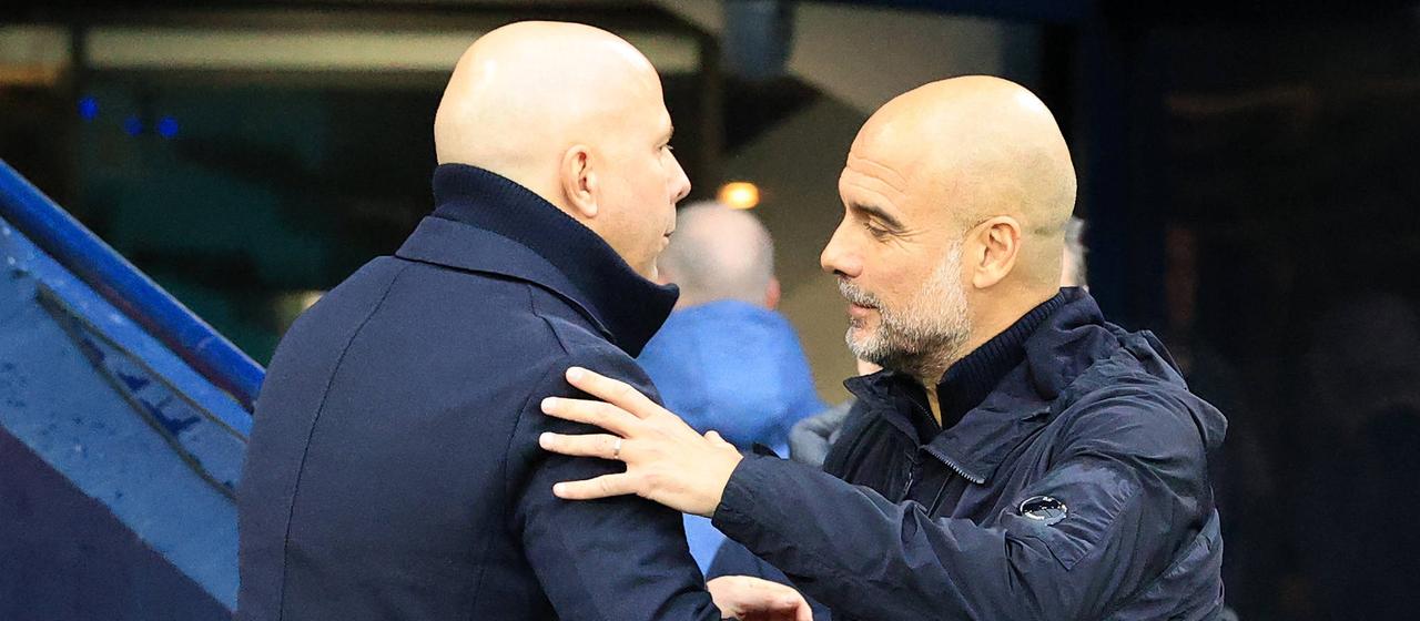 Arne Slot and Pep Guardiola