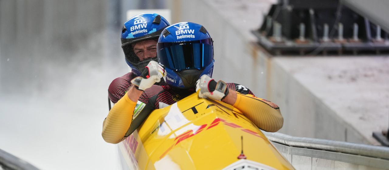 Johannes Lochner and Georg Fleischhauer in the two-man bobsleigh