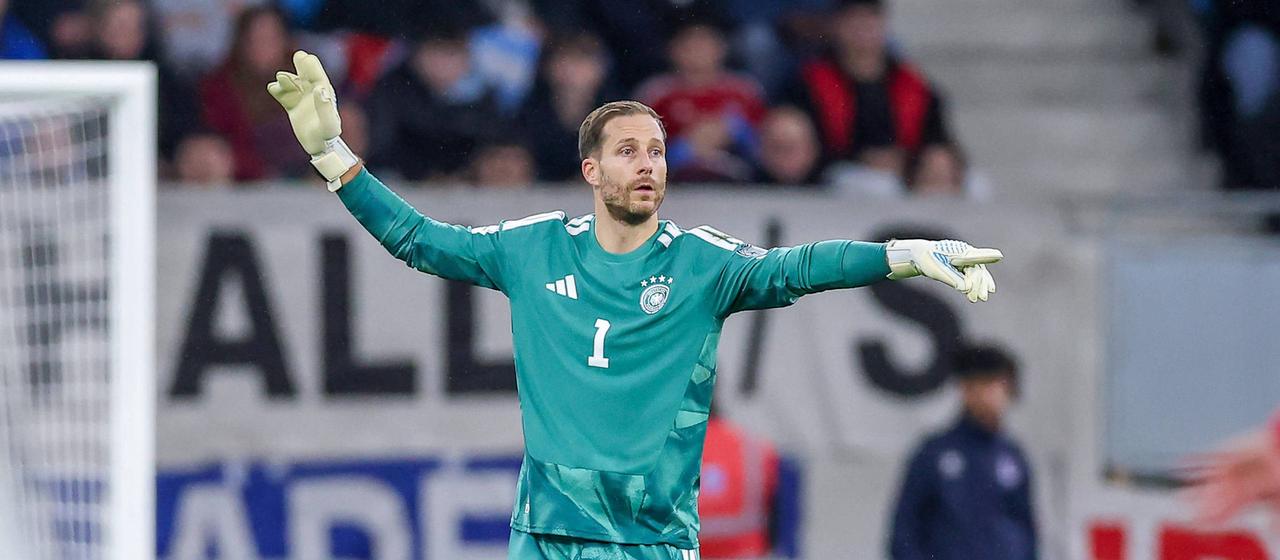 Football goalkeeper Oliver Baumann in the jersey of the German national team