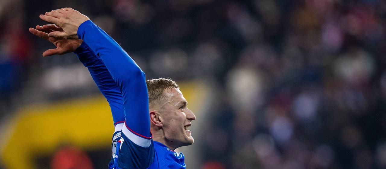 Tomas Bobcek after the winning goal against Northern Ireland