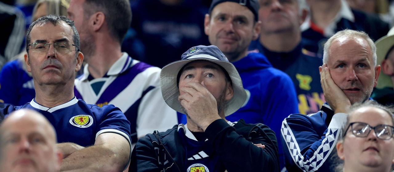 Scottish fans at the national team's defeat in Piraeus