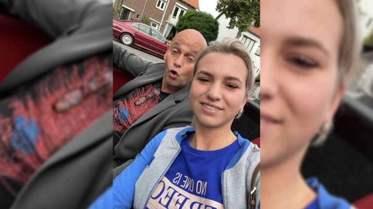Eric and his daughter Zara during one of their rides in the convertible (private archive).