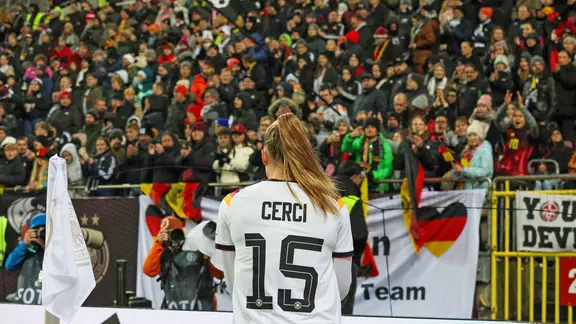 Scene from the Nations League final between Germany and Spain