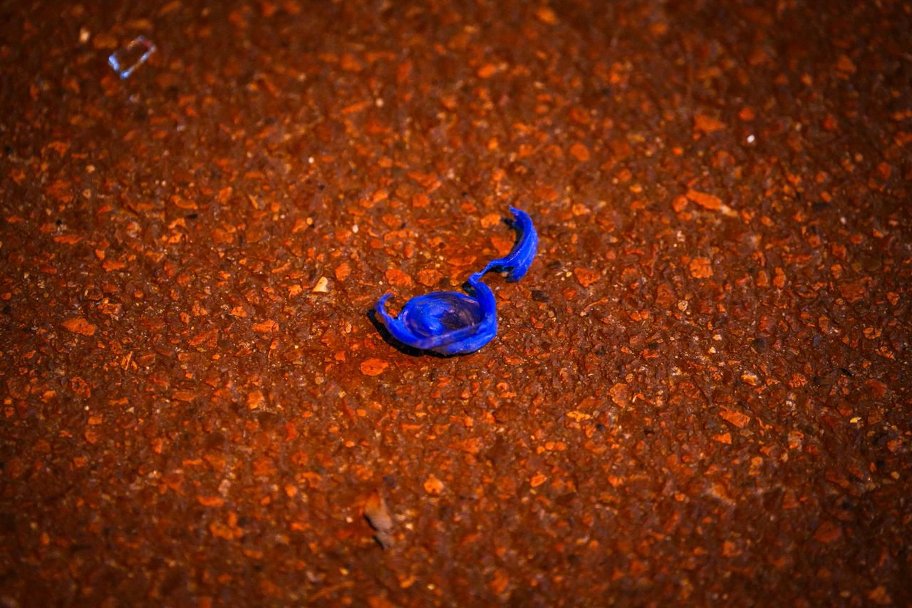 The blue cap that was found after the explosion, possibly from a Cobra (photo: Persbureau Heitink).