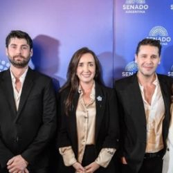 Victoria Villarruel along with Emmanuel Danann and El Presto | Photo: CEDOC