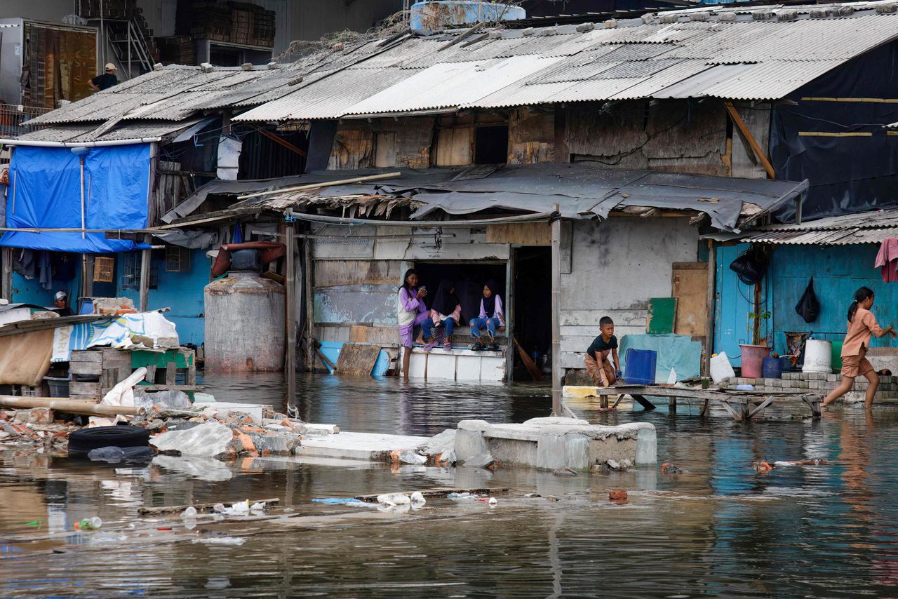 A flooded neighborhood in Jakarta on December 6. 