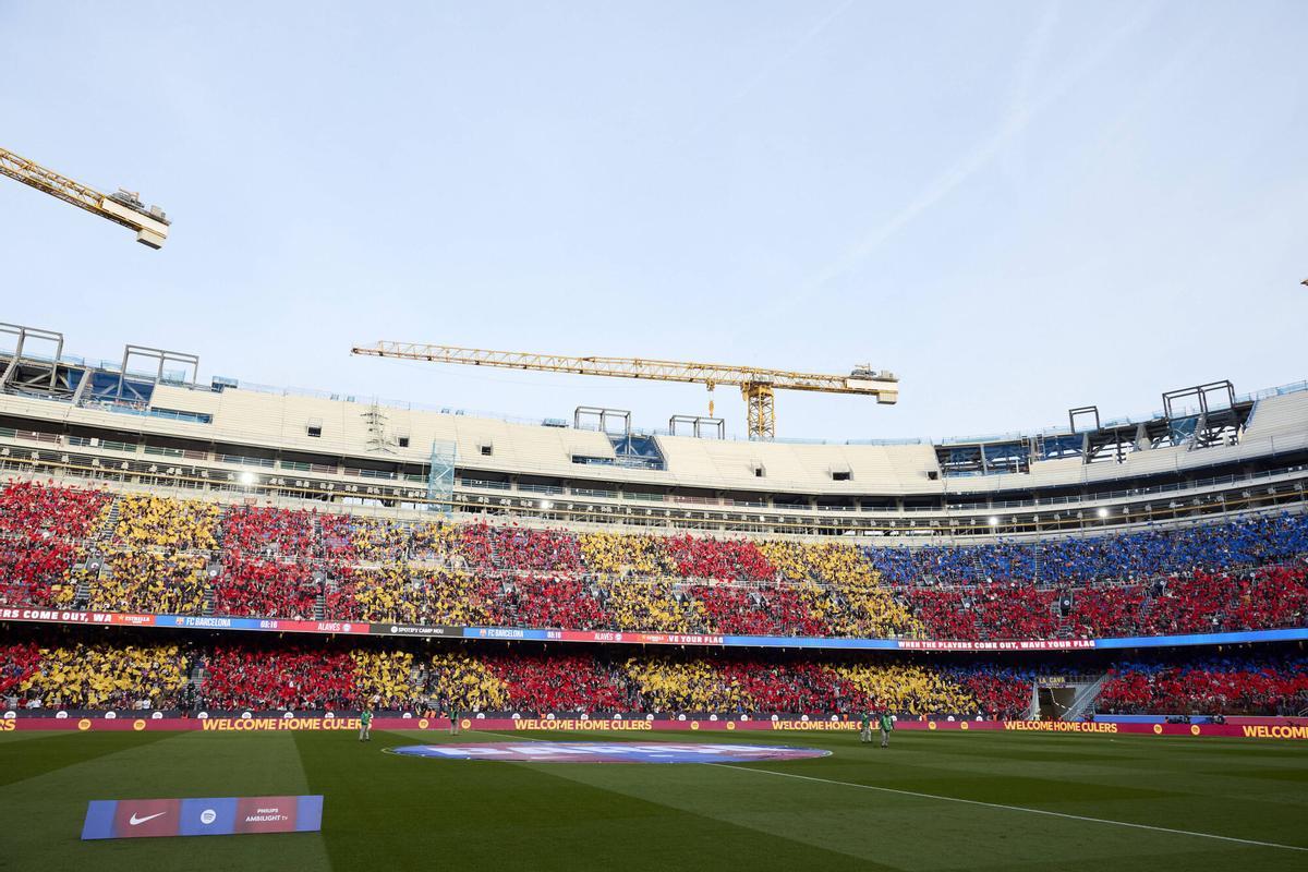 The Spotify Camp Nou mosaic to celebrate the 126th anniversary of FC Barcelona against Deportivo Alavés