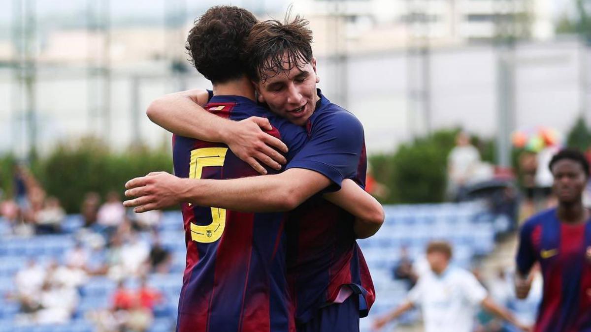 Pedro Rodríguez, key in the victory of Barça's Juvenil A against Sabadell