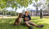 Rocket with her dog Ollie in Darwin. Photo Helen Orr