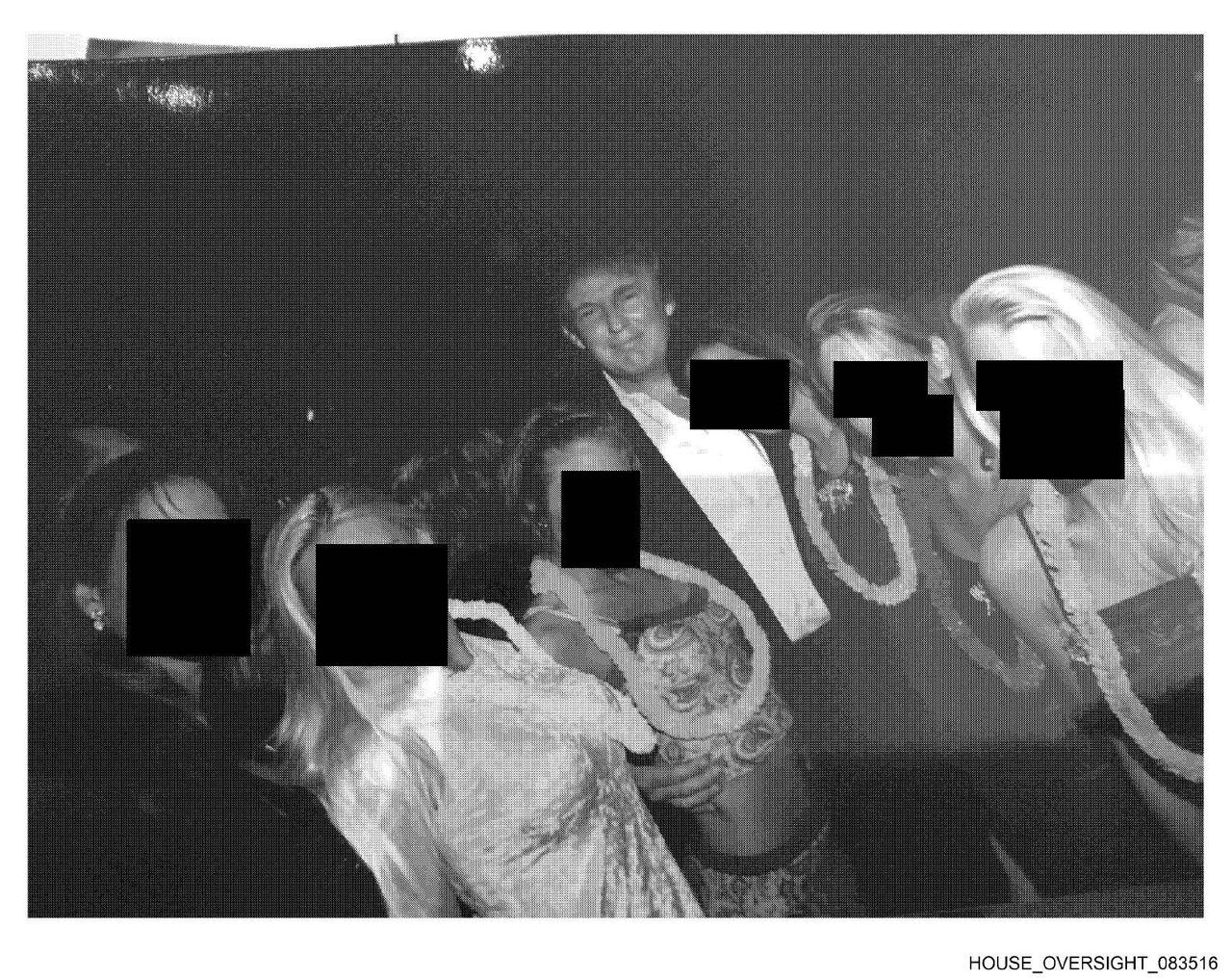 Trump with six anonymized women.