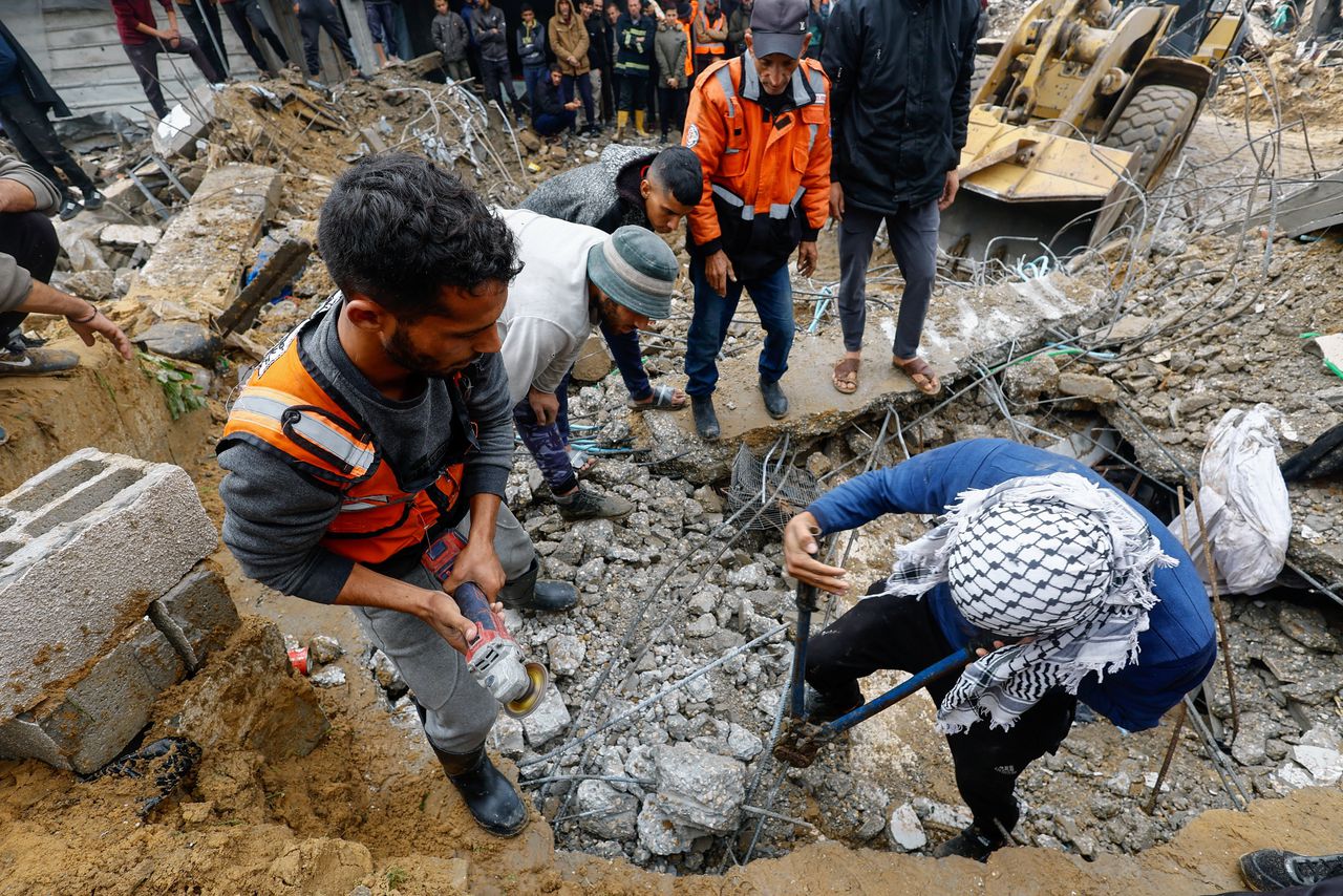 The house in Beit Lahia, northern Gaza, collapsed during heavy rain. 