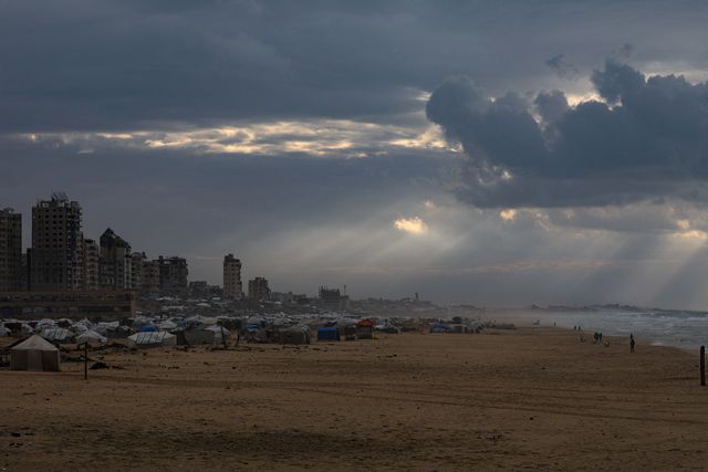 Nearly 90 percent of the population in Gaza has been displaced during the war. Many sleep in emergency tents. 