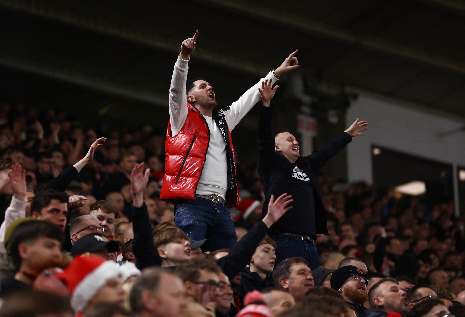 Sunderland fans celebrate the win over Newcastle United.