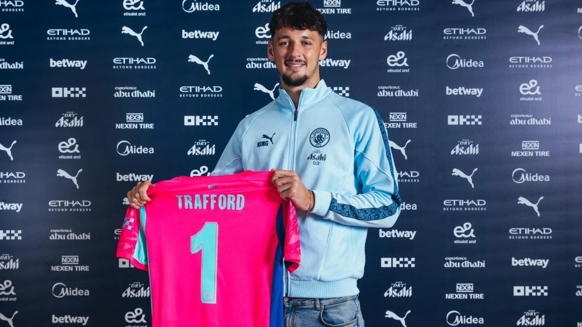 Trafford, in his presentation with Manchester City