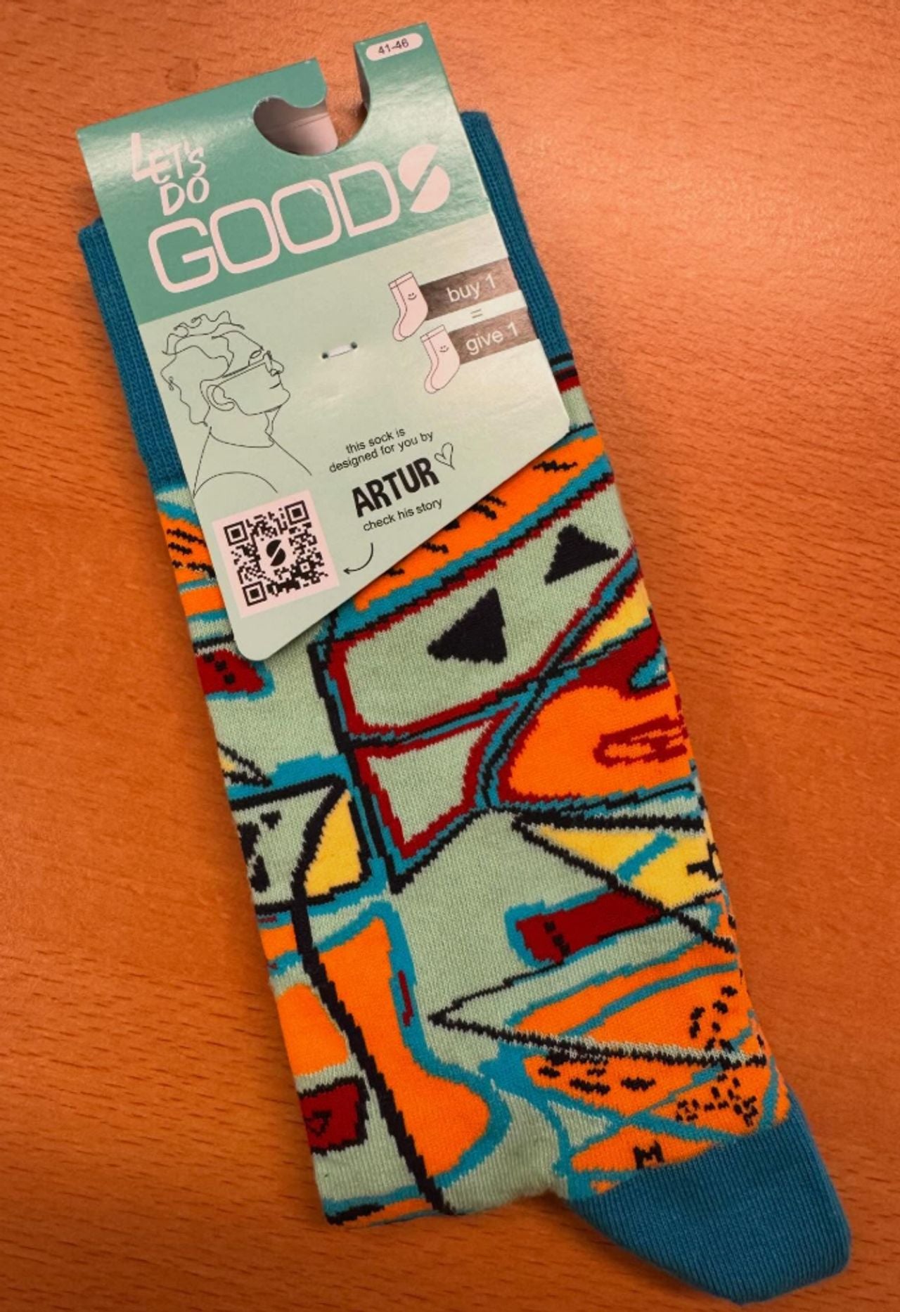 The socks designed by Arthur (photo: Helmond police).
