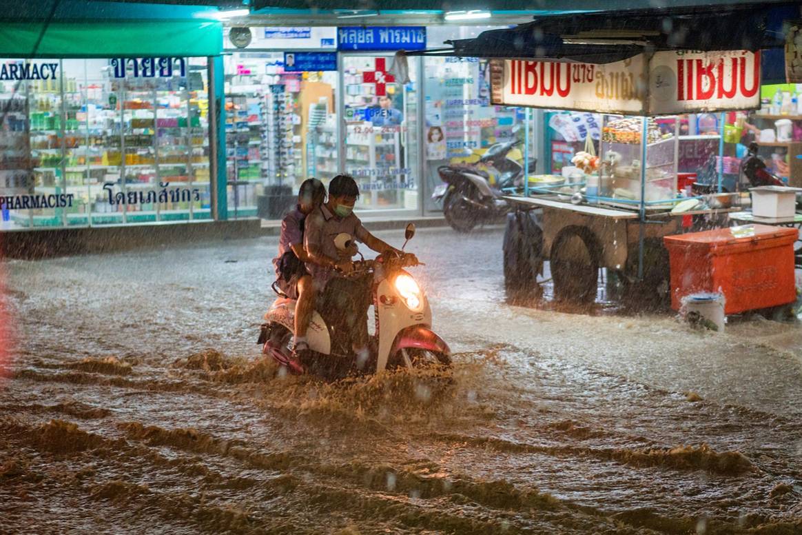 Image of a flood and extreme weather for illustration. Image of a flood and extreme weather for illustration.