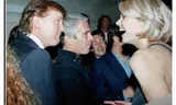 In one undated photo from Epstein's dossier, released last week by Democrats on the House Oversight Committee, Donald Trump stands next to Jeffrey Epstein, talking to an unidentified woman.