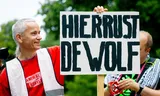 Supporters of Animal Rebellion, Extinction Rebellion and sympathizers demonstrate for the welfare of problem wolf GW3237m, or Bram. The animal was involved several times in biting incidents on the Utrechtse Heuvelrug.