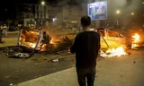 Two vehicles were set on fire in Salé during anti-government protests. 