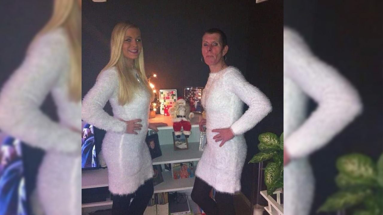 Priscilla and her mother Manon during the holidays 