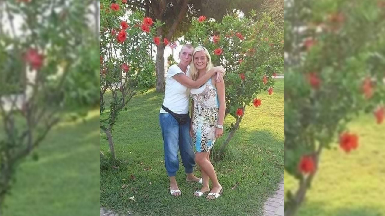 Priscilla and her mother Manon on holiday 
