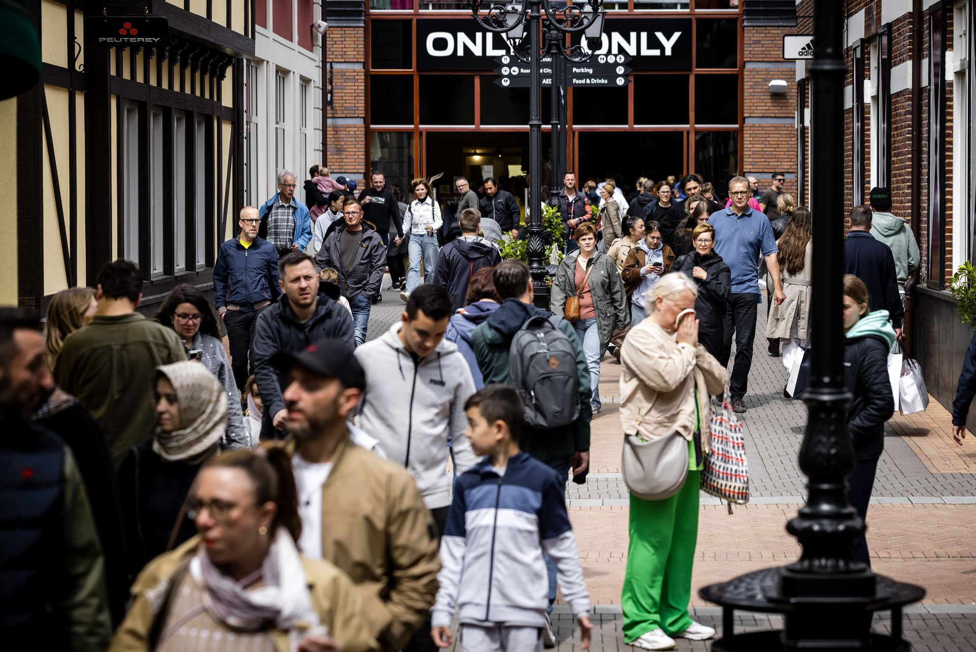 Shoppers at the Designer Outlet on Whit Monday.