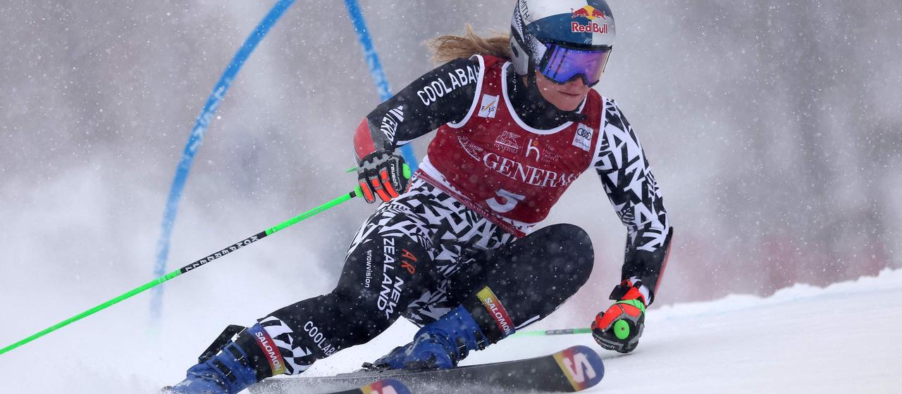 Alice Robinson at the giant slalom in Tremblant