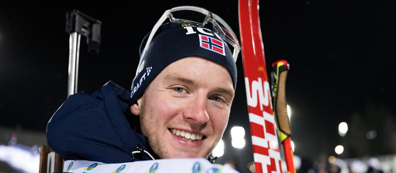Norwegian biathlete Johan-Olav Botn after the sprint in Östersund, Sweden