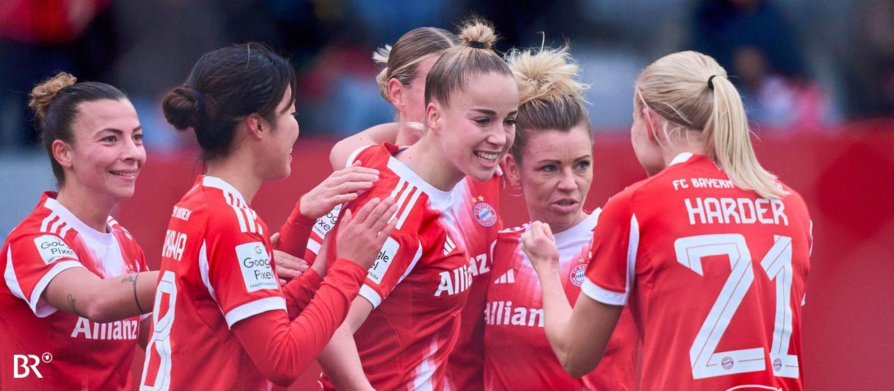 Goal scorer against Hamburg: Giulia Gwinn among her teammates
