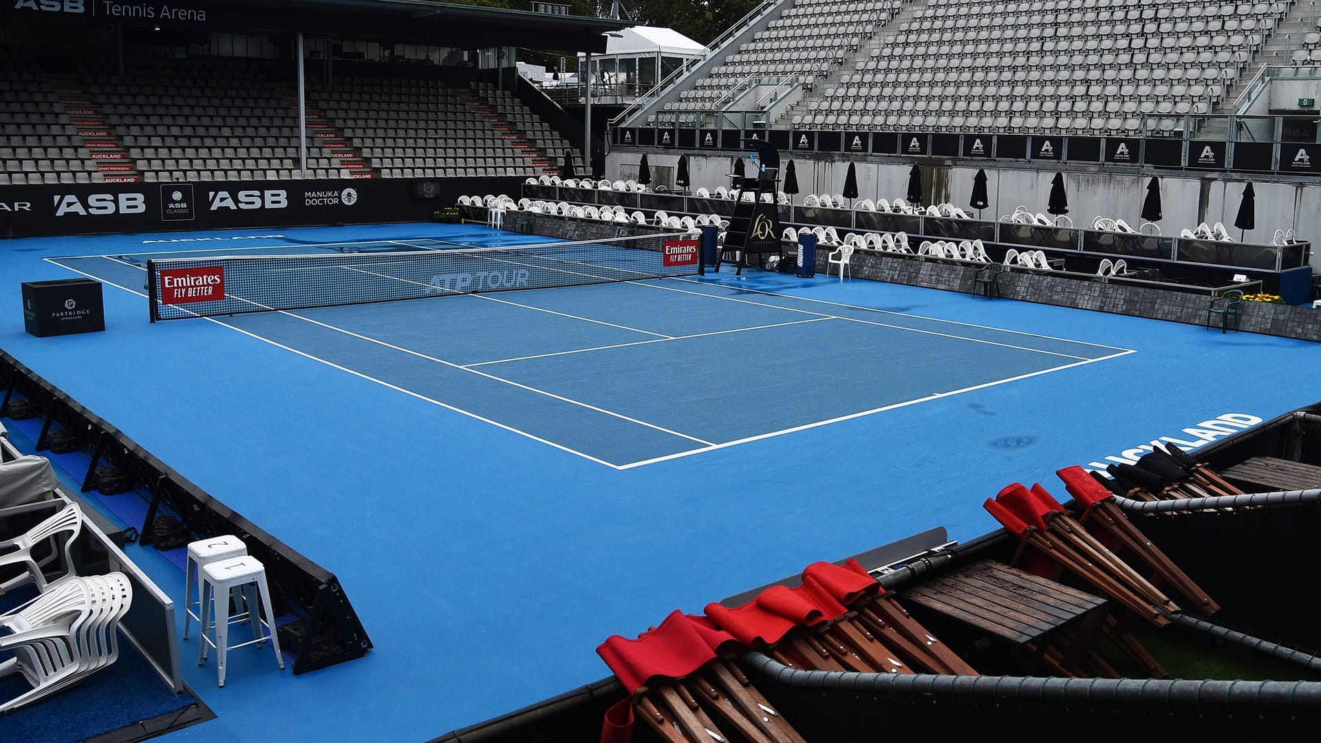A tennis court in New Zealand: Pang Renlong will no longer be allowed to play on courts like this.