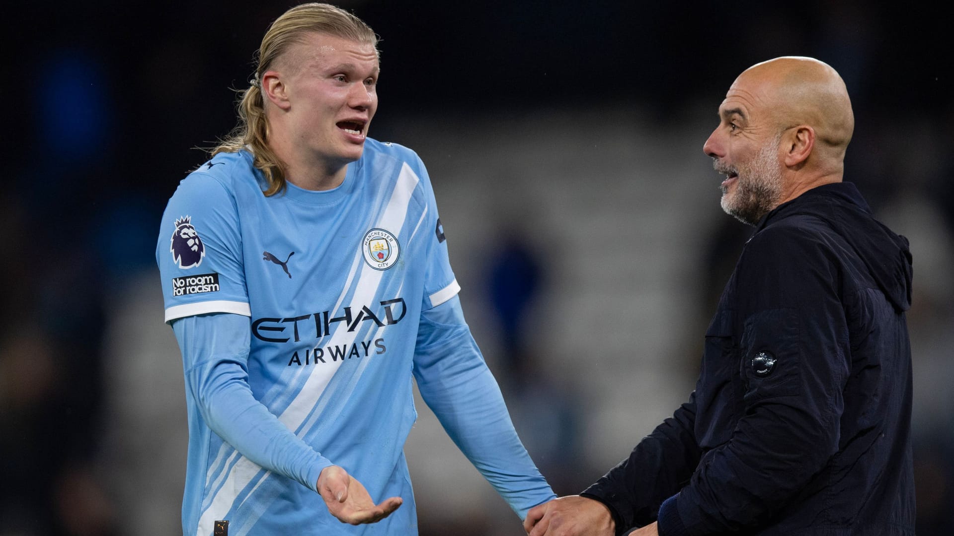 City striker Haaland (left) and coach Guardiola: Strict controls after the Christmas holiday.