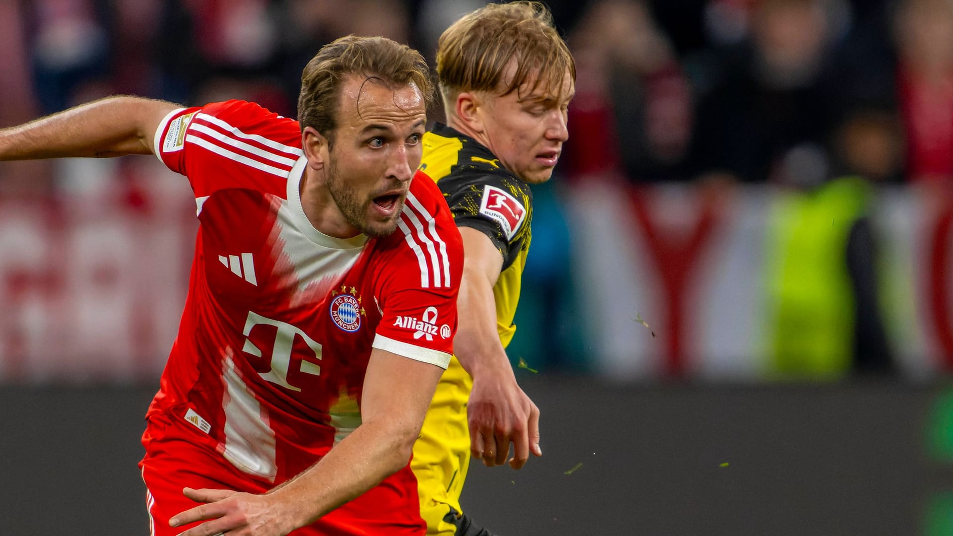 Harry Kane (l.): He scored in the first leg to make it 1-0 for Munich.