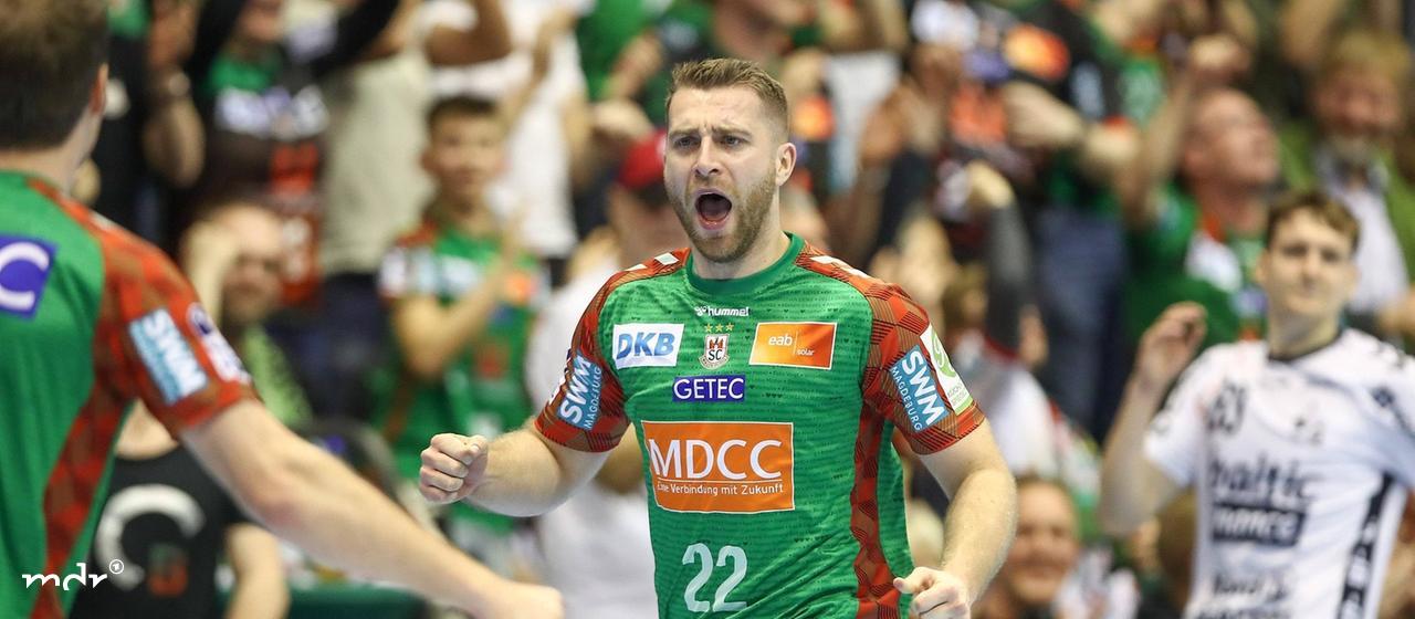 Goal celebration, Lukas Mertens (Magdeburg, 22)