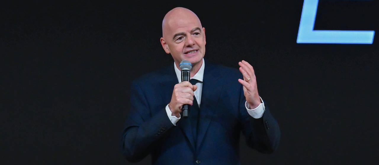 Gianni Infantino at the World Sports Summit in Dubai