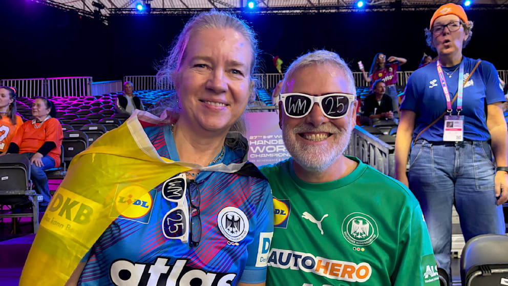 Britta und Mathias, die Eltern von Torhüterin Katharina Filter