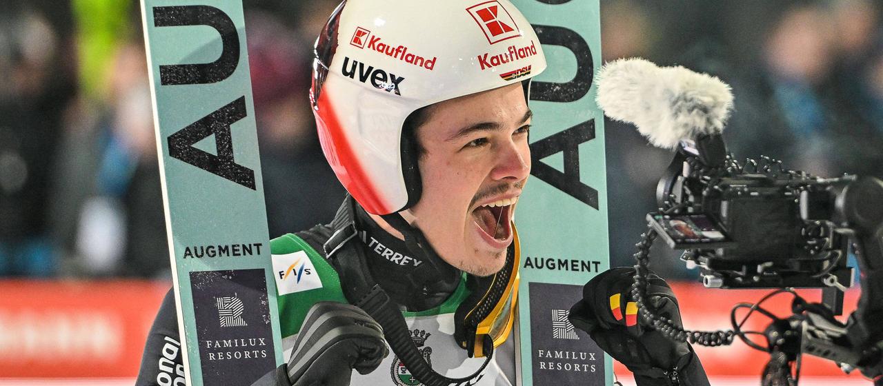 Philipp Raimund is happy about second place in qualifying for the Four Hills Tournament