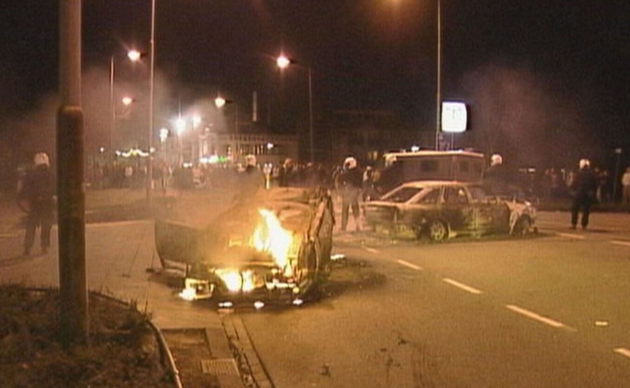 Rioters turned on police in December 2000