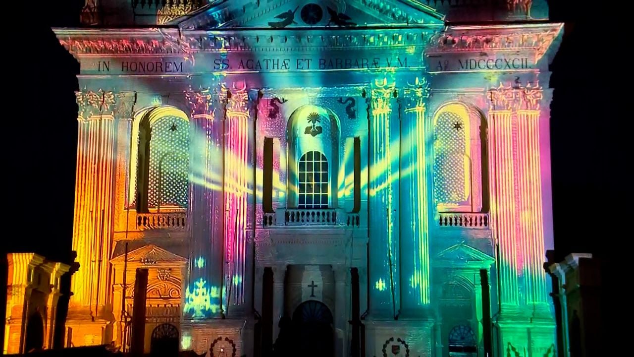 A spectacular light show was shown at the basilica of Oudenbosch (photo: Alain Heeren).