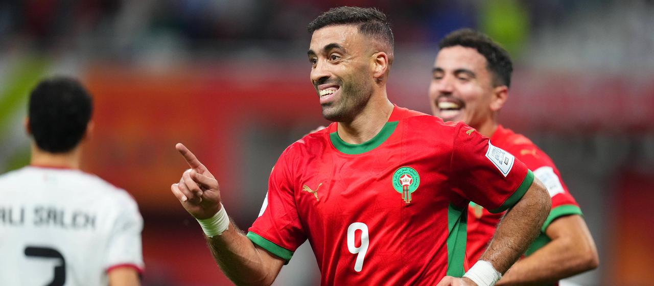 Morocco's Allah Hamed cheers