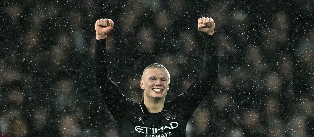Manchester City's Erling Haaland celebrates his goal