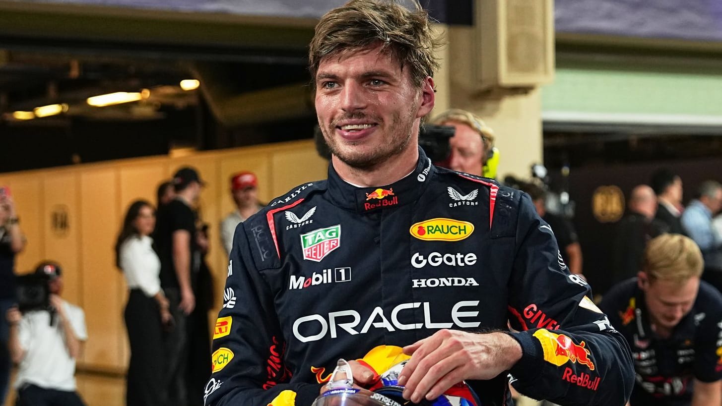 Has a good laugh: Max Verstappen after qualifying in Abu Dhabi. Has a good laugh: Max Verstappen after qualifying in Abu Dhabi.