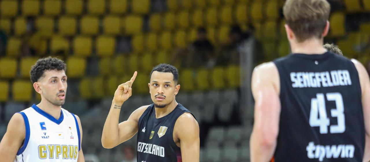 National basketball player Nelson Weidemann at the World Cup qualifier in Cyprus