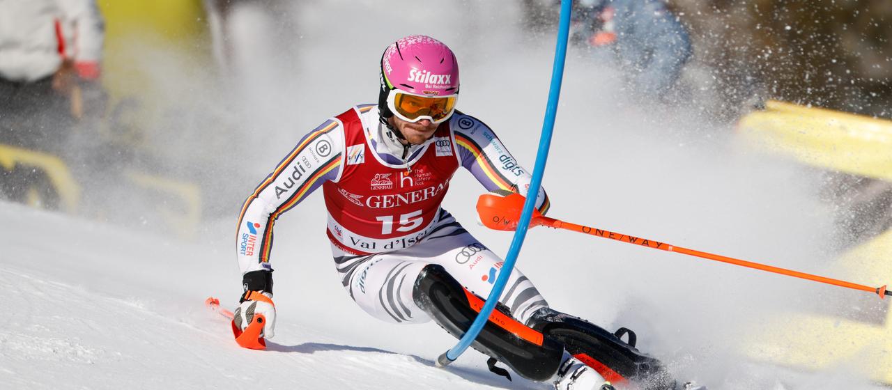 Linus Straßer at the slalom in Val d'Isere