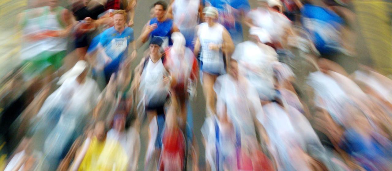 Runner out of focus