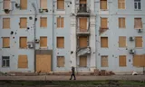 A Russian war-affected building in the eastern city of Kramatorsk, late November. 