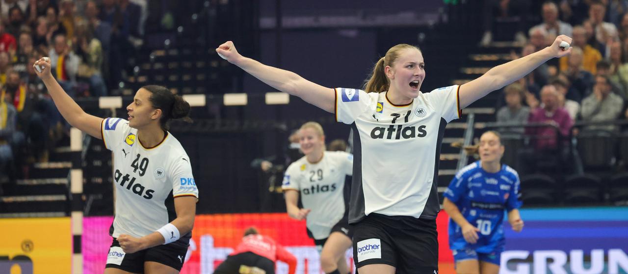Germany's Viola Leuchter celebrates a goal