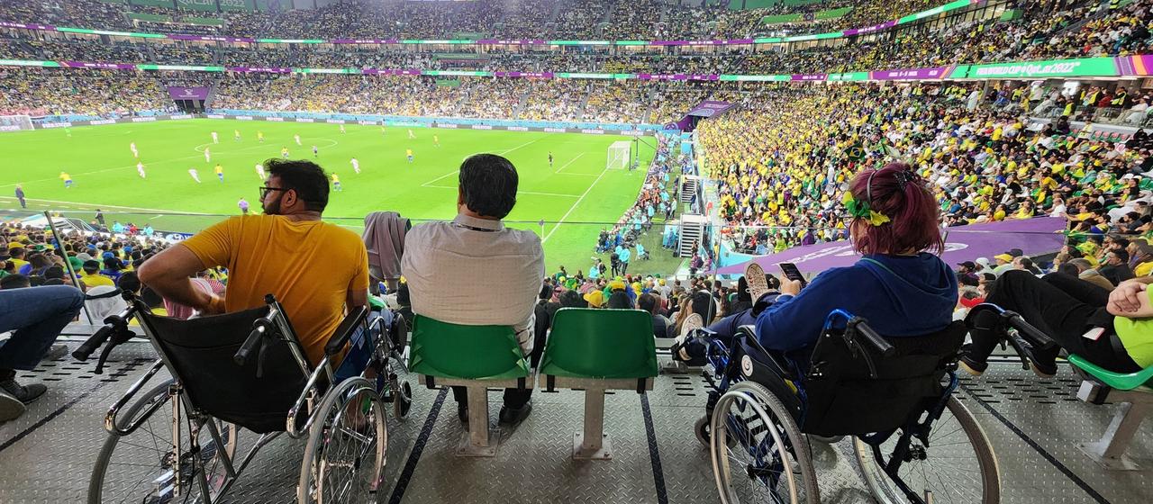 Fans in wheelchairs at the 2022 World Cup in Qatar