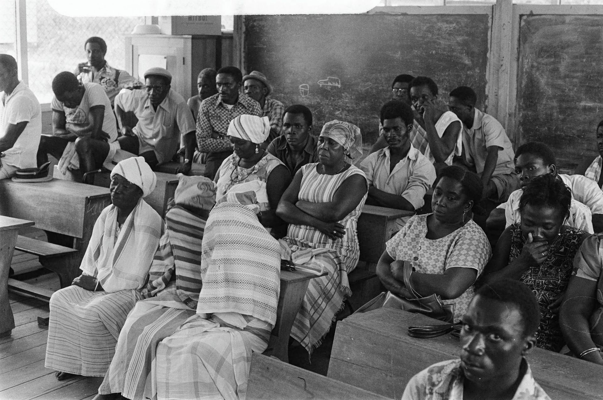 Meeting of Surinamese Creoles in a school in 1975.