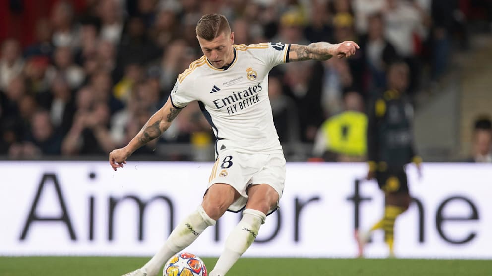 Toni Kroos am Ball beim Champions-League-Finale von Real Madrid 2024